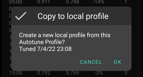 Autotune Copy to local profile