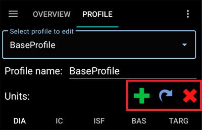 Local Profile buttons