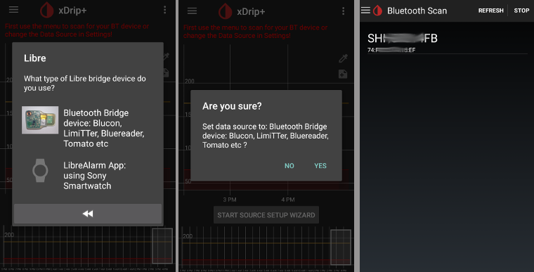 xDrip+ Spustit vysílač a senzor Libre 2