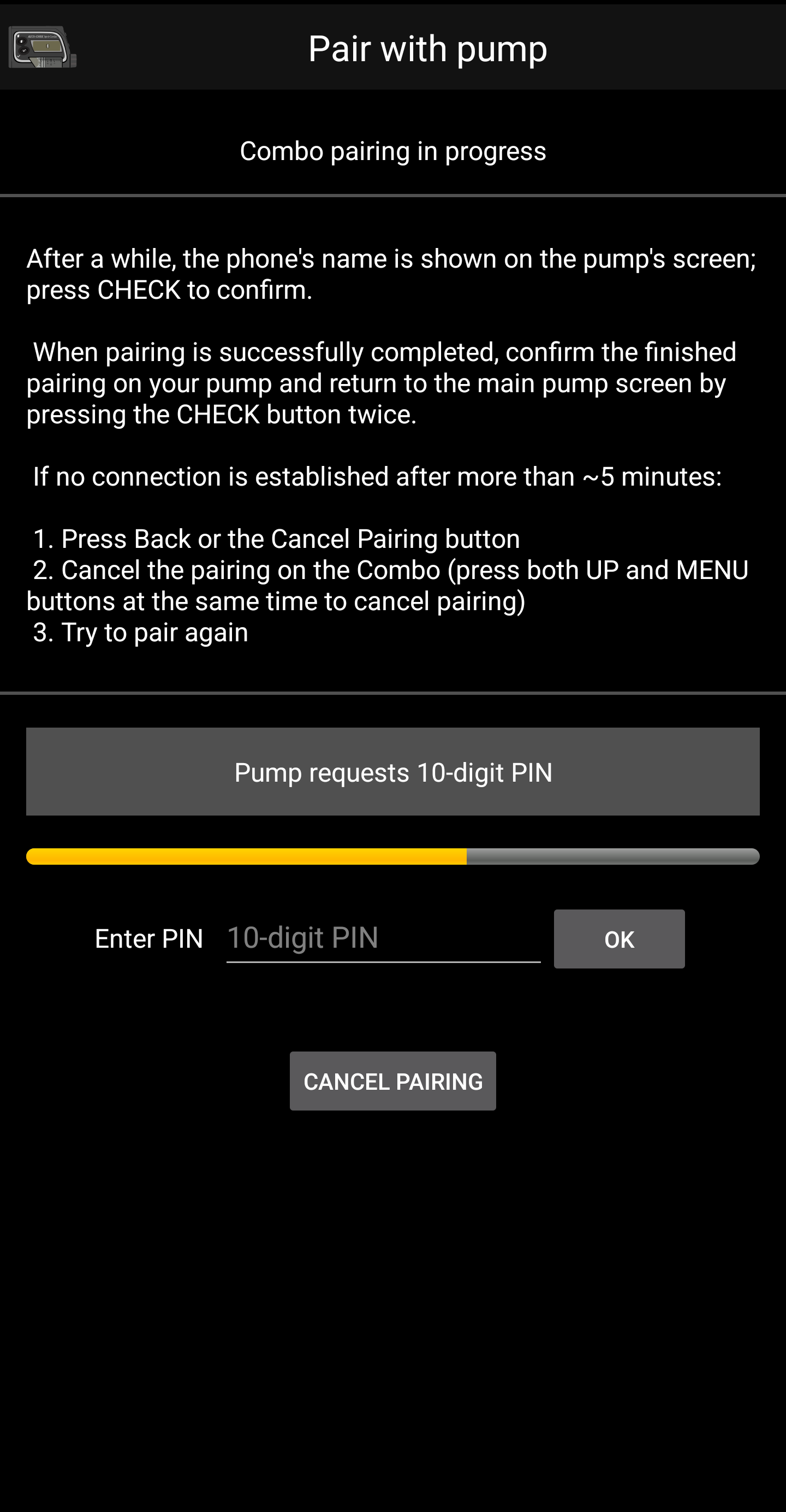 Screenshot of Combo Pairing UI 4
