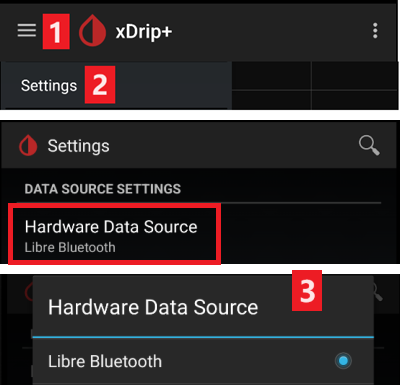 xDrip+ Spustit vysílač a senzor Libre 1