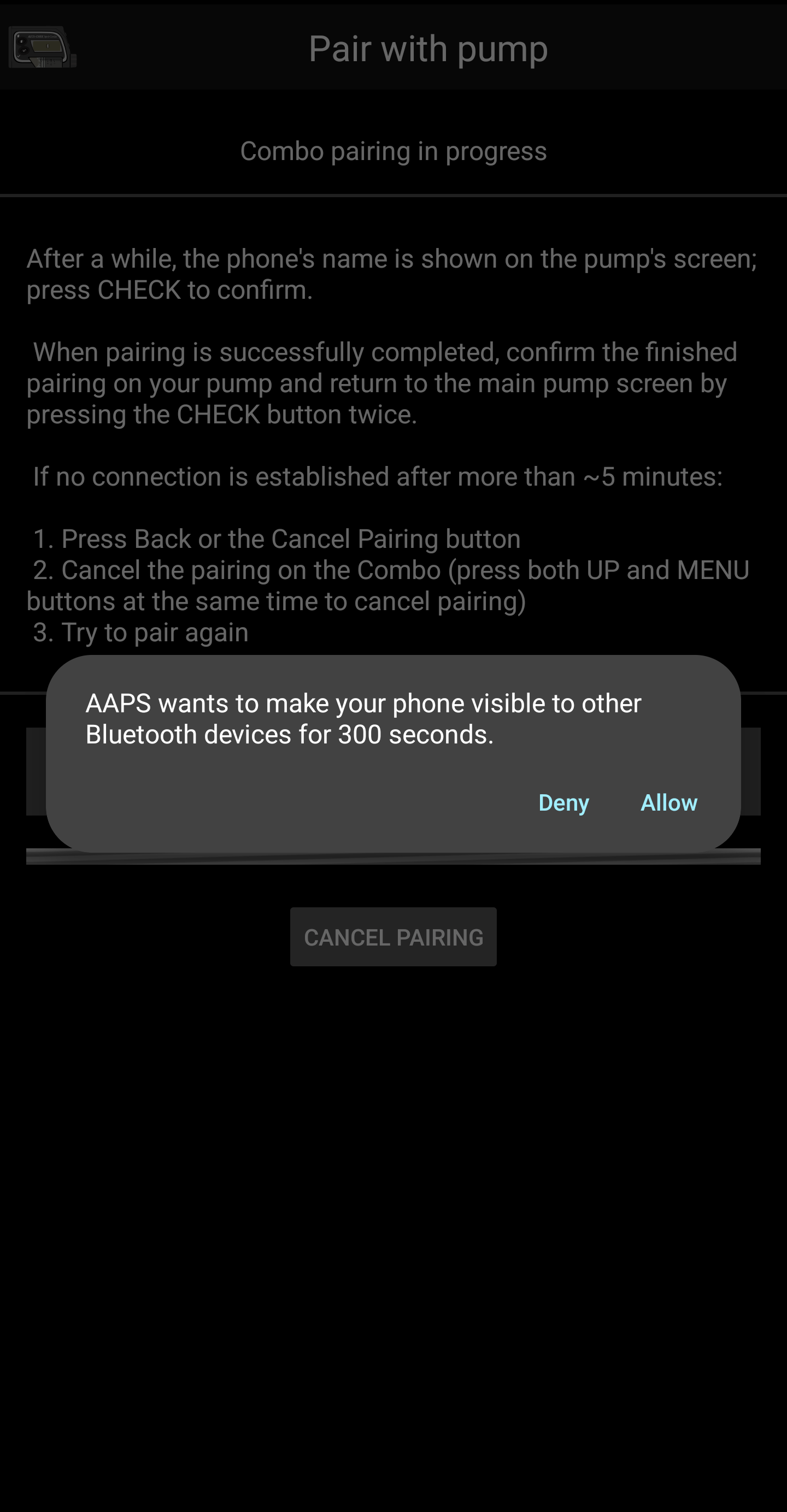 Screenshot Combo Pairing UI 2