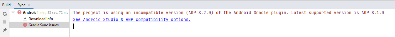 Inkompatibilität der Android Gradle Plugin Version