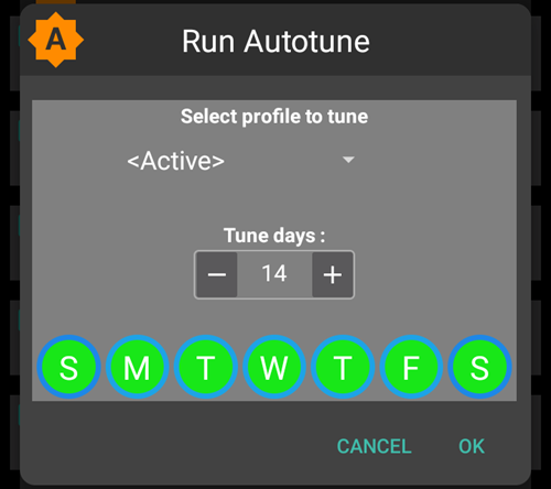 Autotune Standardbildschirm