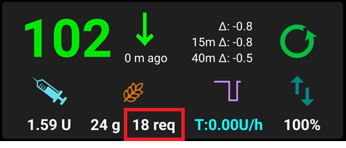 Display carbs required on home screen
