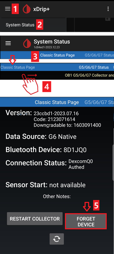 xDrip+ System status