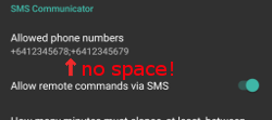 SMS-Kommandos Setup mehrerer Nummern