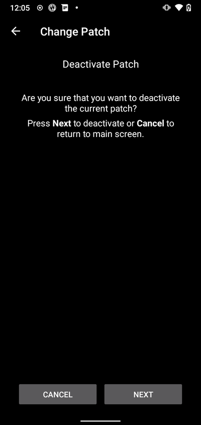 Deactivate patch