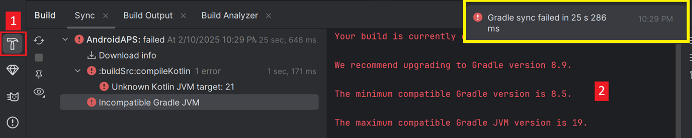 Gradle Failed