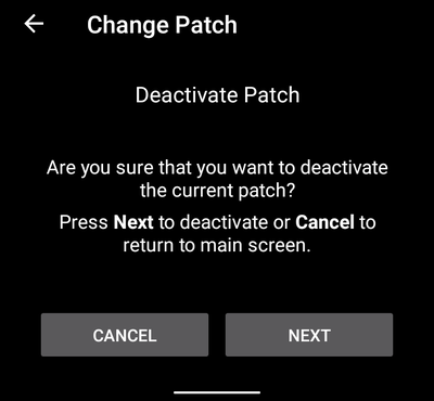 Deactivate patch