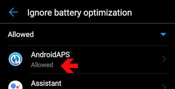 Huawei - ignore battery optimization