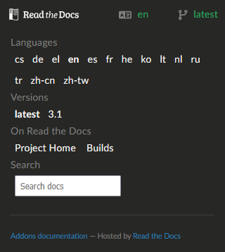 Open language menu