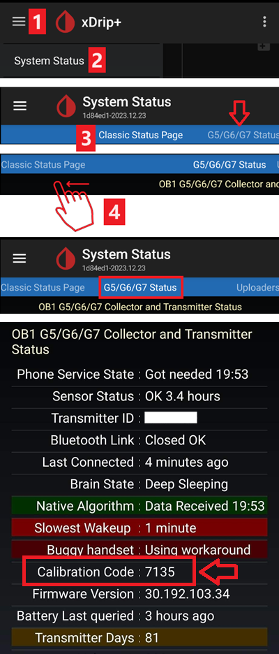 xDrip+ Retrieve Dexcom Sensor Code2