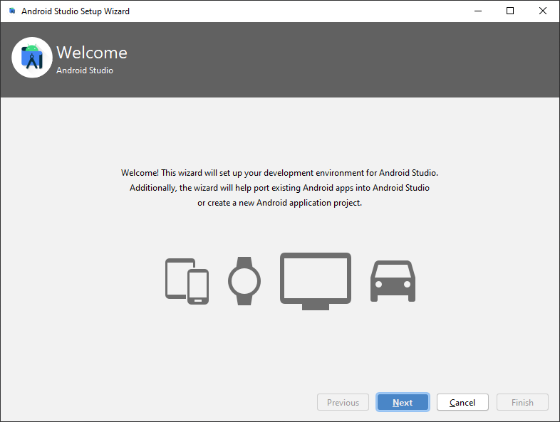Welcome screen