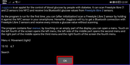 Juggluco installation screen