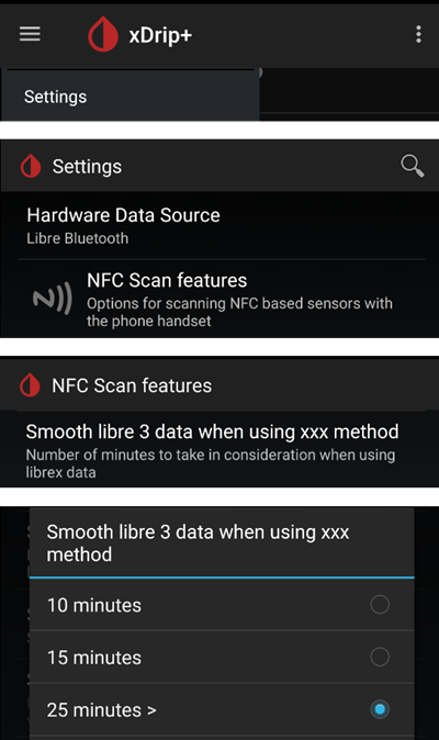 xDrip+ advanced settings Libre 2 & raw values