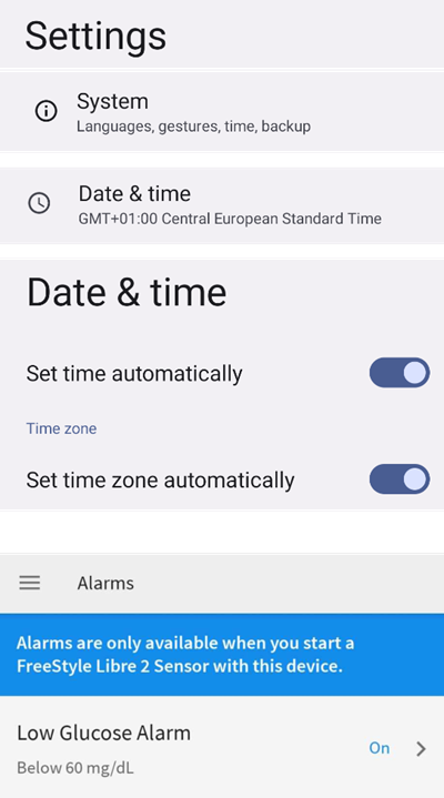 paramétrage de l'heure automatique fuseaux horaires et alarmes