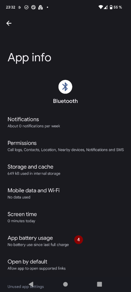 Application Bluetooth