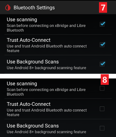 Paramètres xDrip+ Libre Bluetooth 2