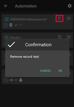 Delete automation rule