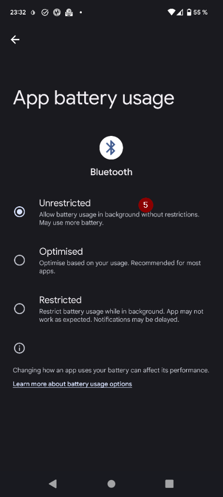 BT Battery optimization