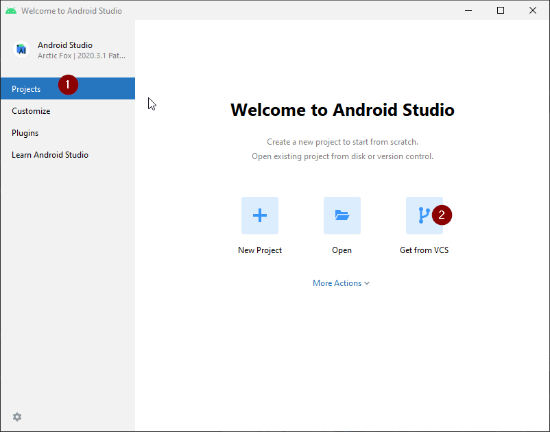Android Studio wizard