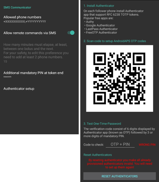 SMS Commands Setup