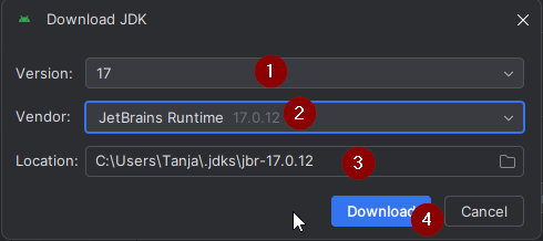 Select JDK 17