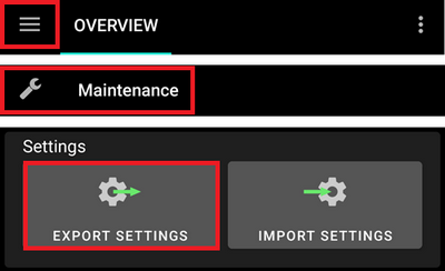 AAPS export settings 1