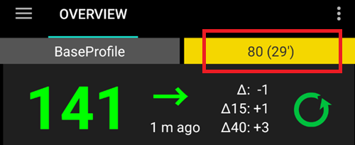 Temp target remaining duration