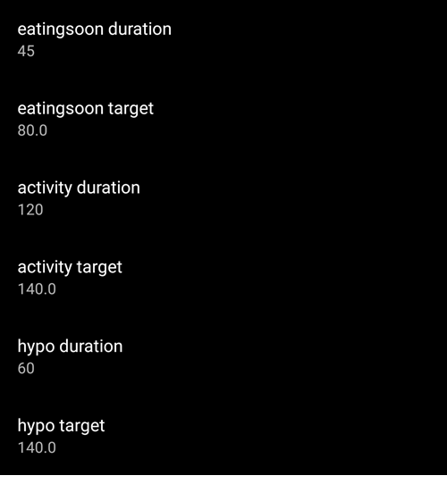 Preferences > Default temp targets