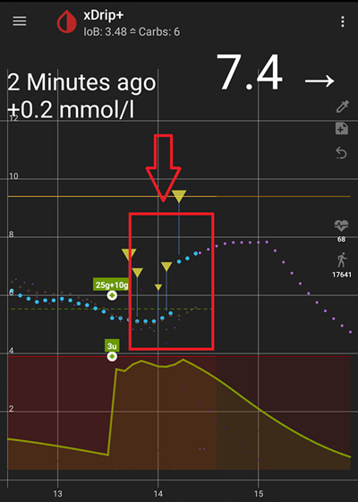 xDrip+ Jump after Preemptive Restart