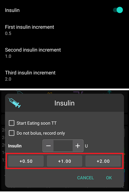 Preferences > Buttons > Insulin