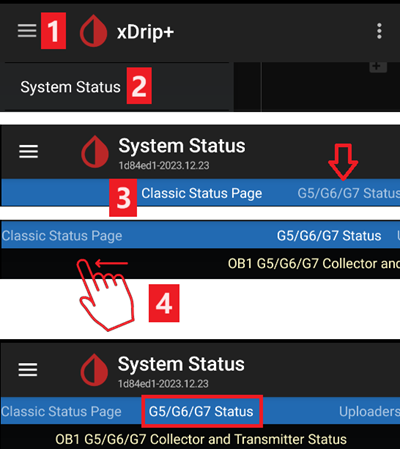 xDrip+ System status