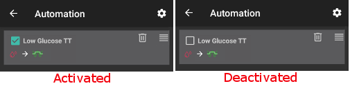 Automatiseringsregel activeren en deactiveren
