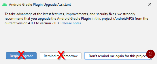 No gradle update