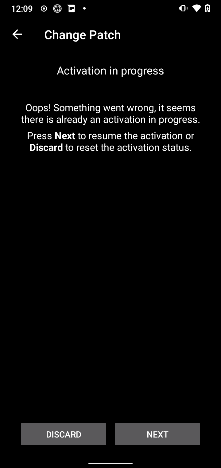 Resume interrupted activation