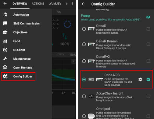 AAPS config builder Dana-i/RS
