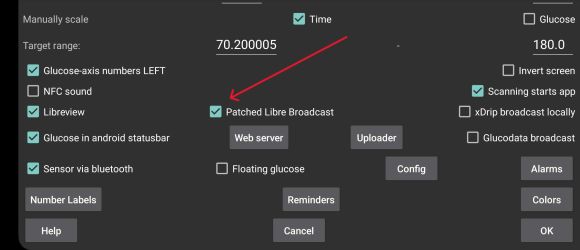 Juggluco settings
