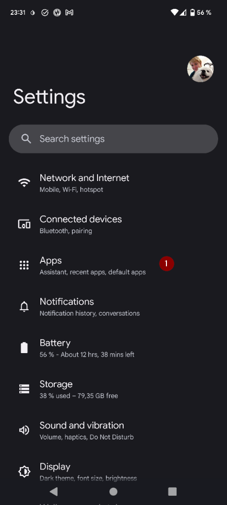 Настройки Android¦приложений