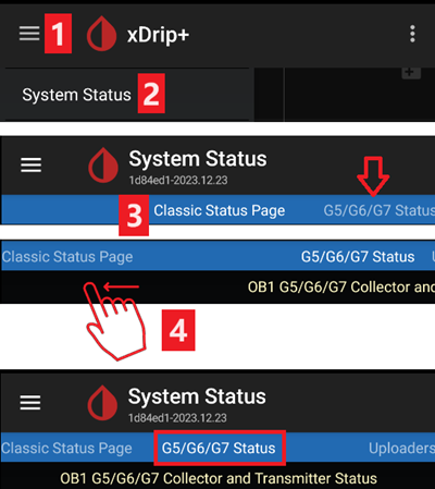 состояние системы xDrip+