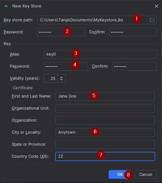Create key store
