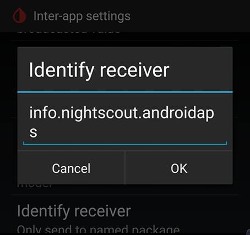 xDrip+ Inter-app Settings Identify receiver