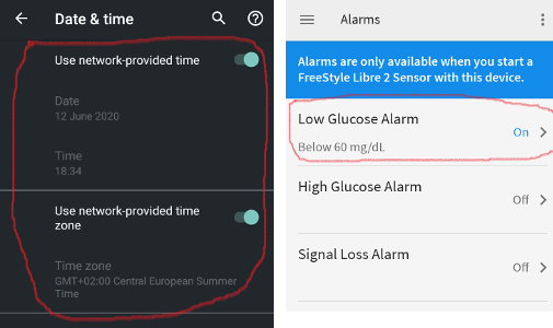 otomatik saat ve saat dilimi + alarm ayarları