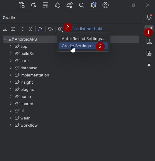 打开 Gradle 设置