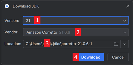 Select JDK 17
