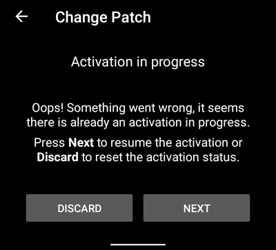 Resume interrupted activation