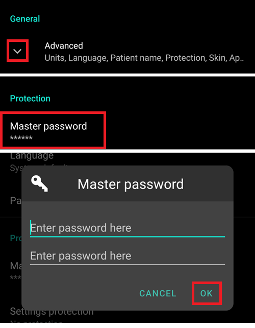 Set master password