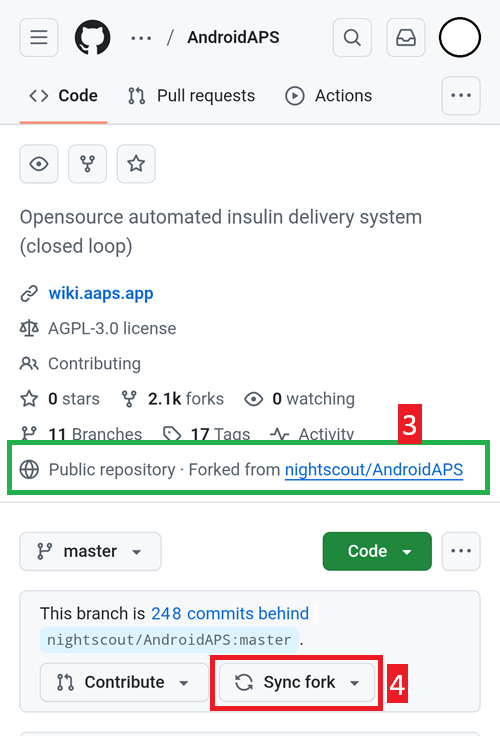 同步 AndroidAPS 儲存庫