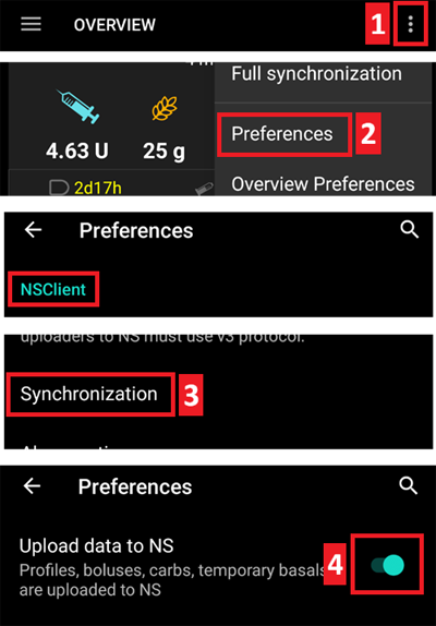 備份設定檔 Nightscout